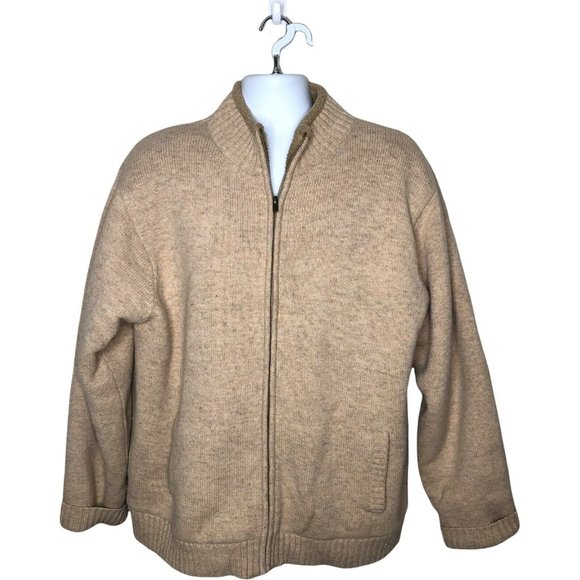 L.L. Bean Sweaters Ll Bean Fleece Lined Cardigan Sweater Zip Up Xl